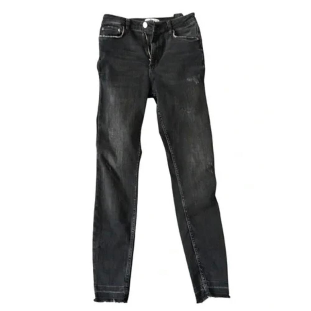 Zara Women's Premium Collection Black‎ Distressed Jeans